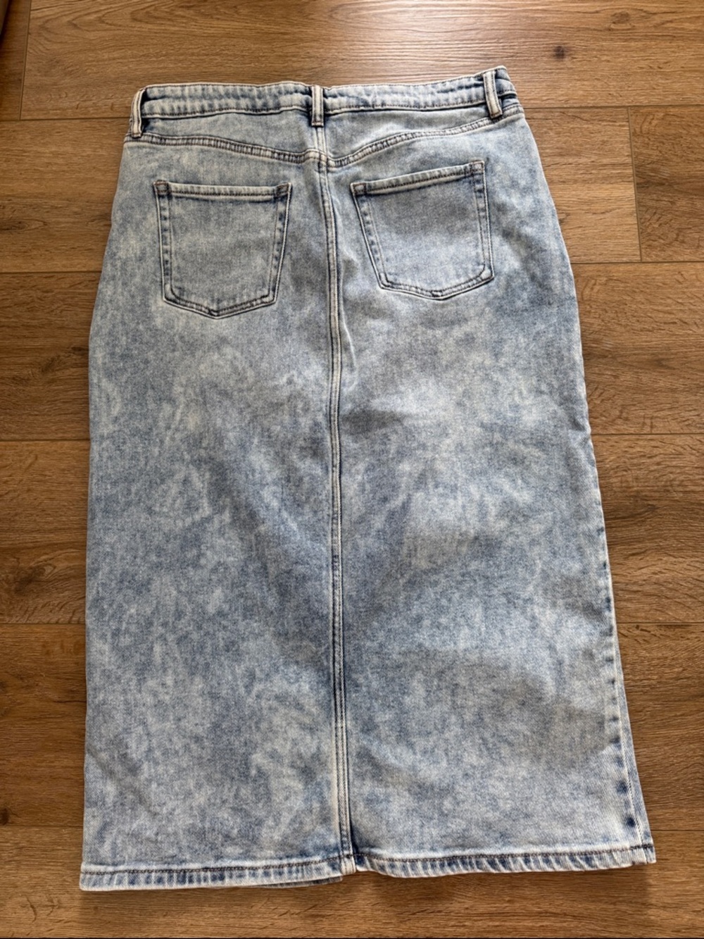 Reitmans Light Blue Denim Midi Skirt with Front Slit - Picture 6 of 6